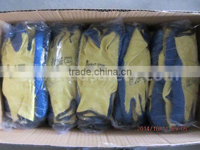 DDSAFETY 2017 Natural Polycotton Liner Grey Latex Working Safety Glove