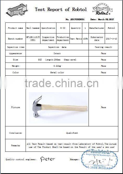 8oz claw hammer wood handle shaft fibreglass magnetic steel head curved nail removal