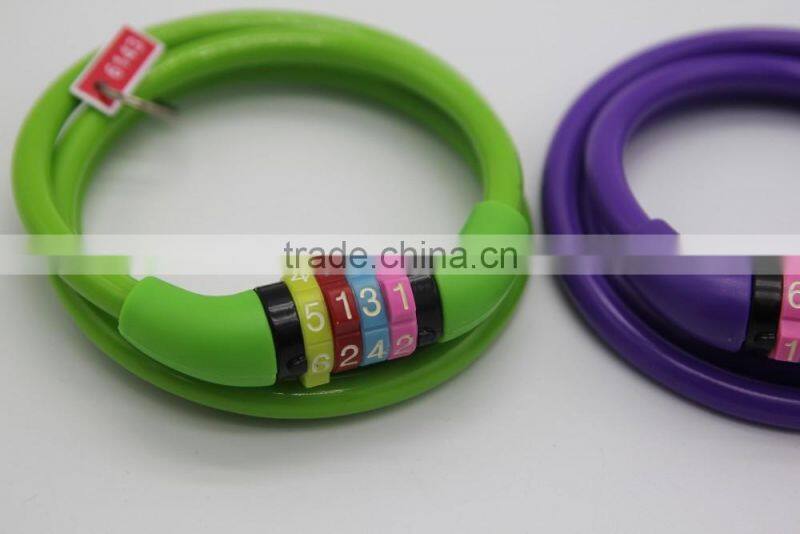 2016 hot sales 4-digital hit password steel cable bike bicycle lock