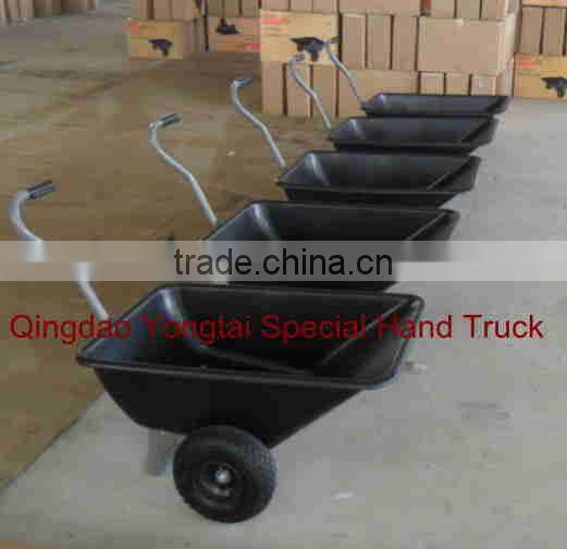 Double Wheel Garden Wheelbarrow (POLY TRAY)