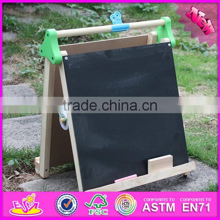 2016 new design double-sided wooden kids chalkboard easel W12B105