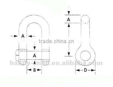 Stainless Steel Square Head Pin D Shackle