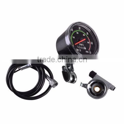 Analog Bicycle Speedometer Resettable Odometer Classic Style For Exercycle Bike