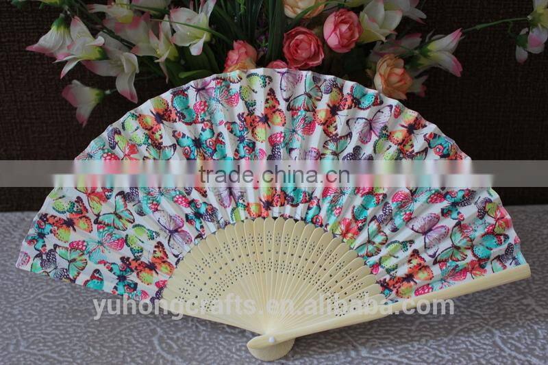 Popular Gift Bamboo Hand Fan With Fabric