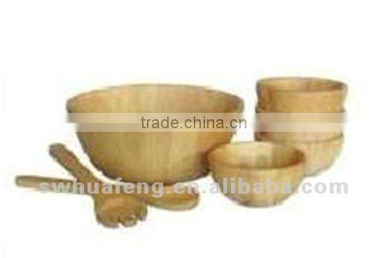 2016 Latest bamboo big round salad bowl