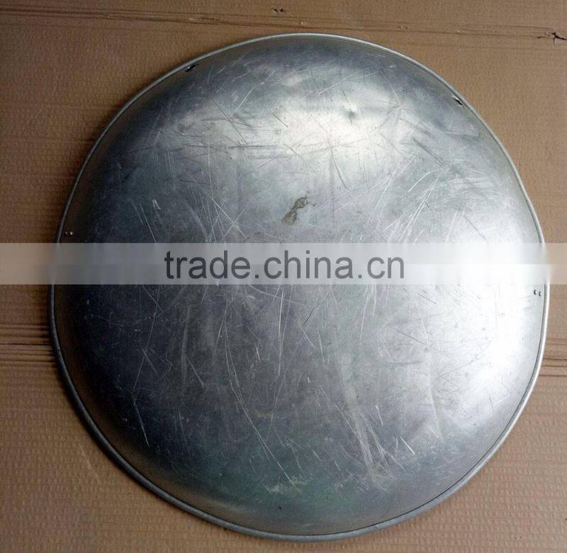 Vintage Round Aluminum Saucer Sled Metal Snow Disc w/ Canvas Strap Handles 25"