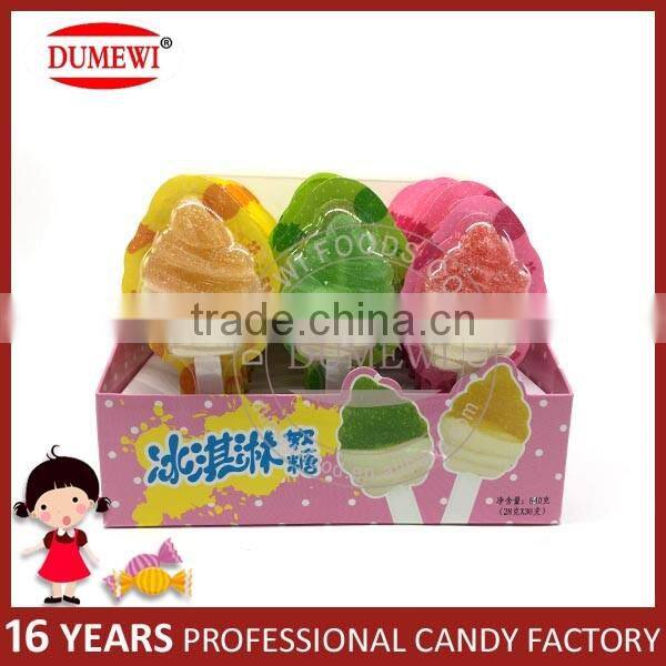 Halal Fruity Handmade Ice Cream Jelly Lollipop Candy