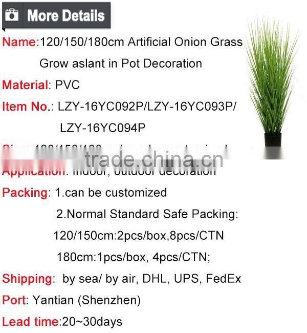 120 / 150 / 180 cm Wholesale Artificial Grass Onion Grass in Pot Artificial Pots Plants for Decoration