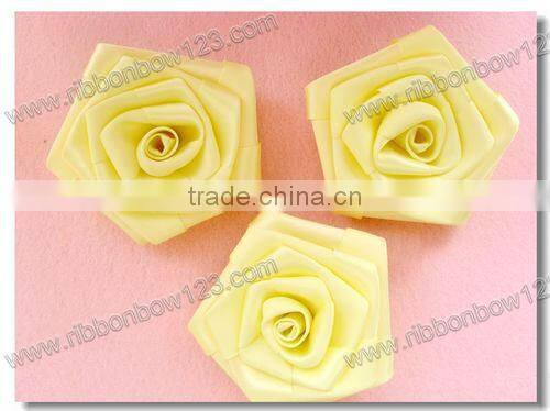 satin 3 inch black ribbon roses