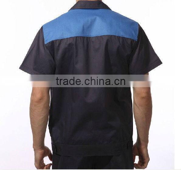 men's dark blue short sleeve cotton quality coverall_workwear SLW031