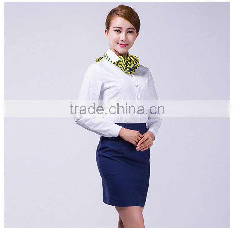 Custom Cotton Skirt And Flight Attendant Shirts