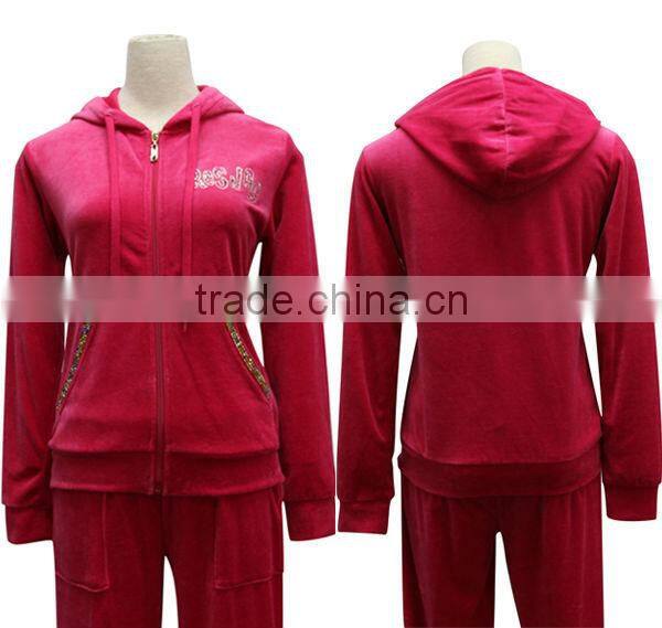 2015 new design velour embroidered brazilian women fitness wear