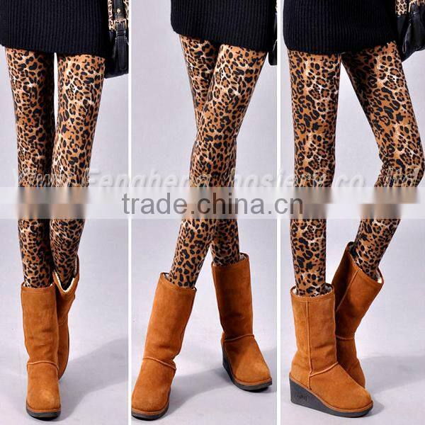 Fashion sexy gold leopard print warm leggings