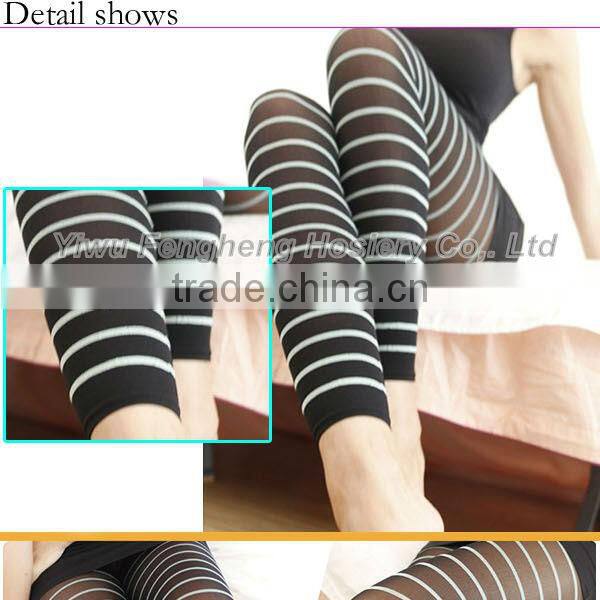 P0561 Yiwu Fenghui sexy striped leggings ladies snagging resistance leggings with strip
