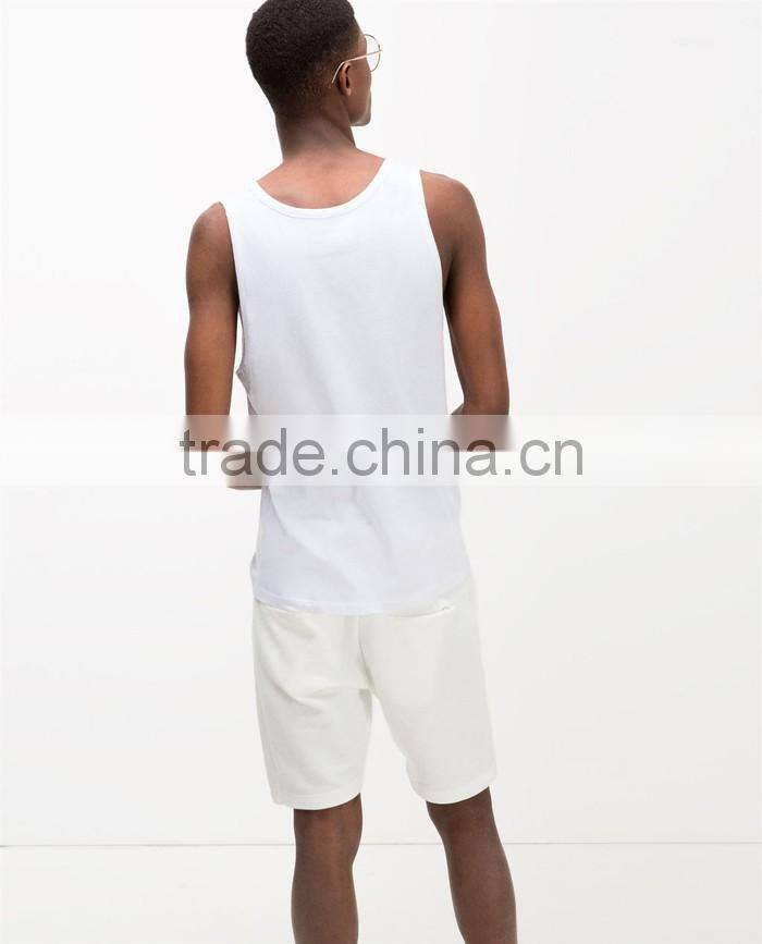 Classic chest stripe with pocket 100%cotton vest