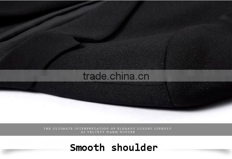 Wholesale Suit Polyester Fabric Black 1-Button Suits For Men