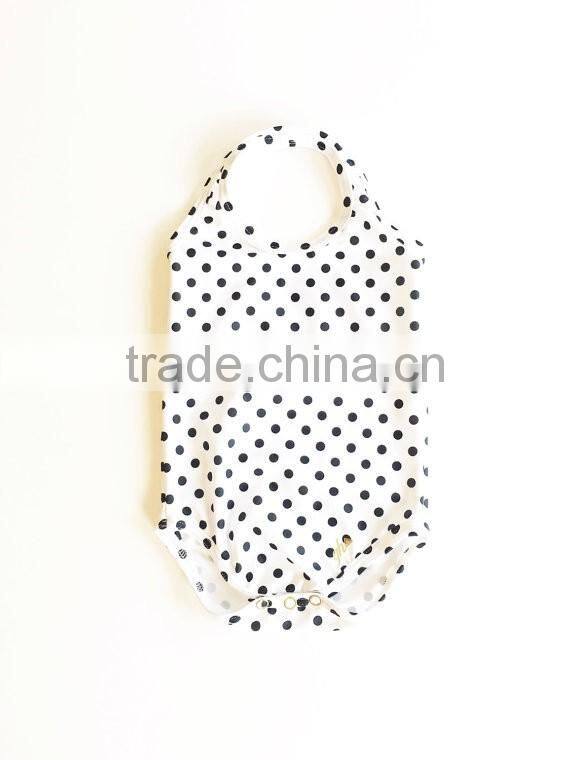 Boutique kids girls swimwear 2016 beach wear children swimsuit white polka dot bathing suit playsuit