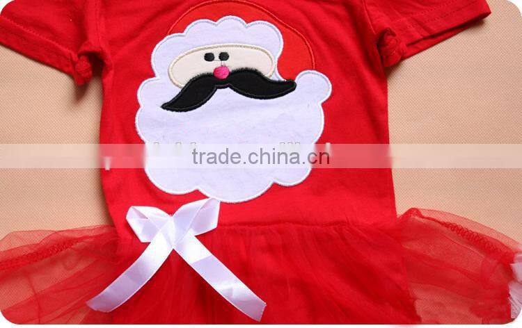 Children Christmas Outifit Santa Claus Baby Clothes Romper Red Booming Chiffon Clothing