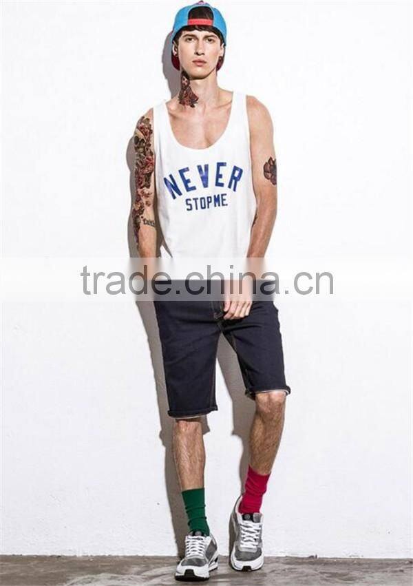 New fashion high quality boys printed singlet