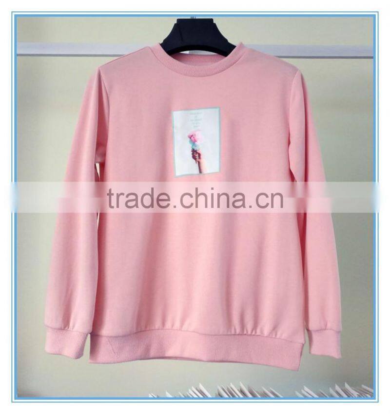 Custom Sublimation Hoodies/Sweatshirt Printed Pink Color Polyester/Cotton Plain Hoodie