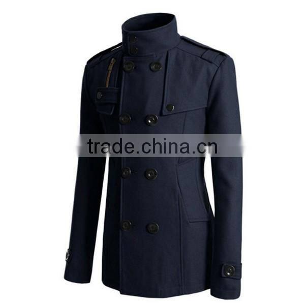 Hot sale 4 colors and 4 size for choice casual European stylish mature men coat woolen