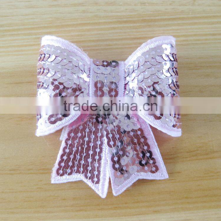 Wholesale trade kids headwear apparel accessories Computer embroidery flash bead piece big bowknot 10 colour hair accessories