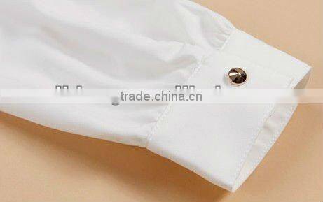 2013 women long sleeve white formal shirts