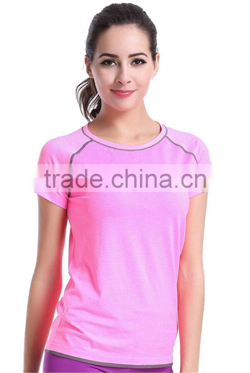 Womens Quick Dry Short Sleeve Sport Gym Running Athletic Wear Tee T Shirts Tops