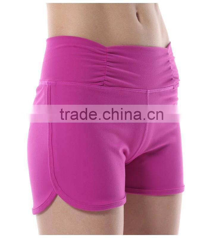 High quality women gym shorts custom fitness yoga pants in guangzhou manufacturer