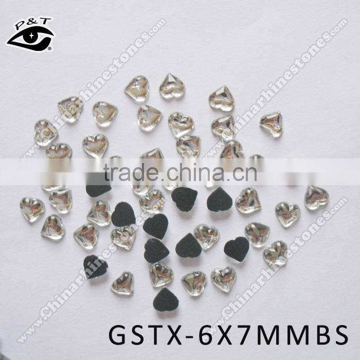 6x7mm heart shape hot fix rhinestone crystal for clothing