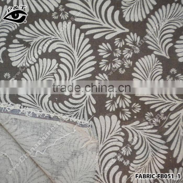 Cheap Wholes Fabric Leaf Pattern Fabric Linen Cotton Fabric For Househould