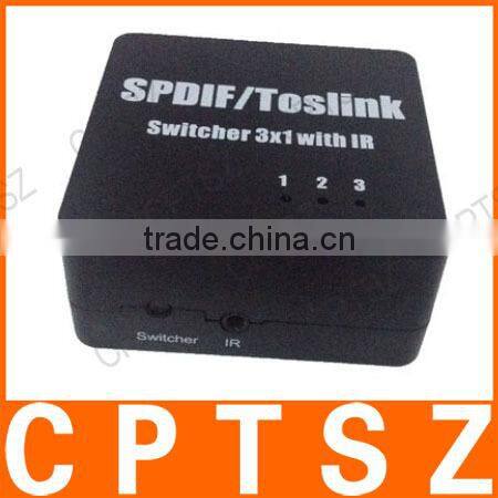 Spdif Switcher 3X1,Toslink switcher,3 ways optical signals switch to 1 set of SPDIF/TosLink signal receive device