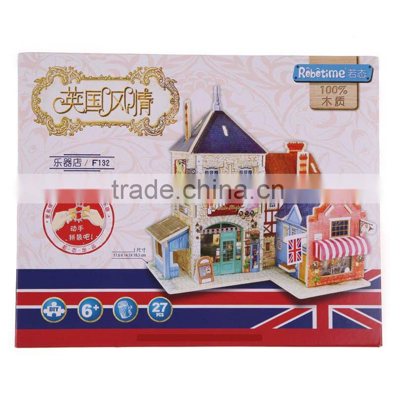 DIY Wood Assembling Toys Wooden Model Of Three-dimensional 3D Puzzle Educational Toys for Children Castle Model Jigsaw Puzzle