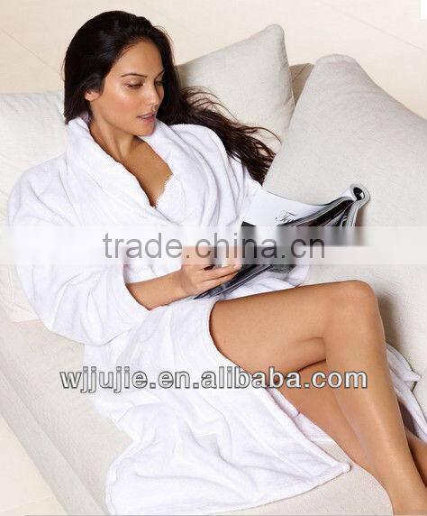 Terry towelling fabric adult bathrobe