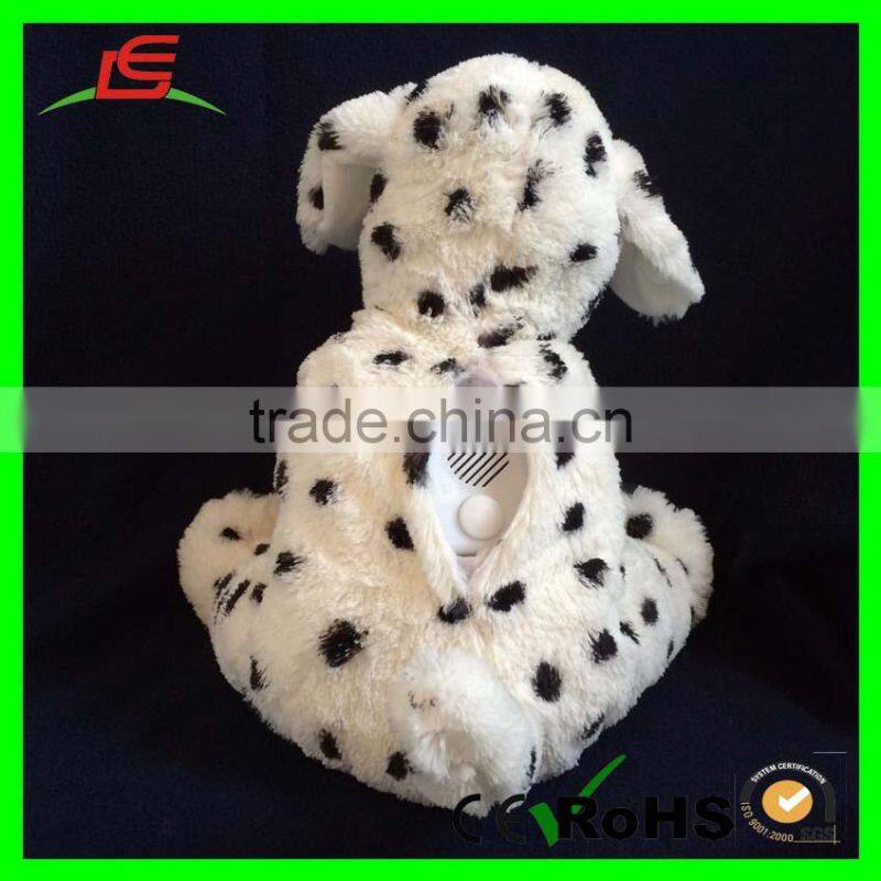 15 Inch Tall Recordable Voice Modules Black Dot Dog Plush Toys