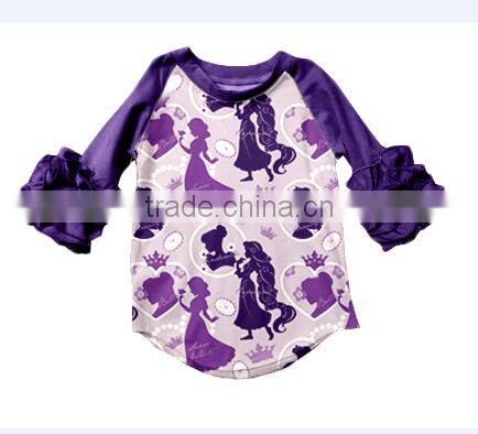 boutique girls raglan t-shirt print a dance princess let your baby look princess wholesale shirt