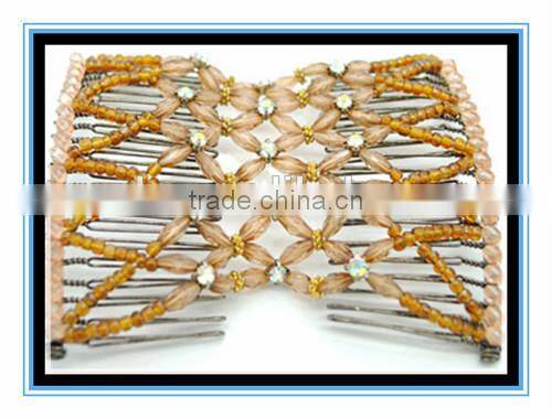 2015 hot selling XP-CM-1005 butterfly Elastic beaded Magic Hair Comb Korean Style Costume Twins Hair Comb Sets Wholesale