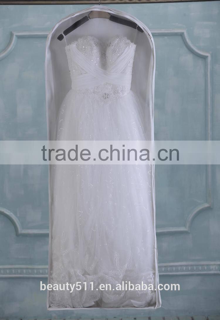 Breathable nonwoven wedding dress garment bag wholesale WB07