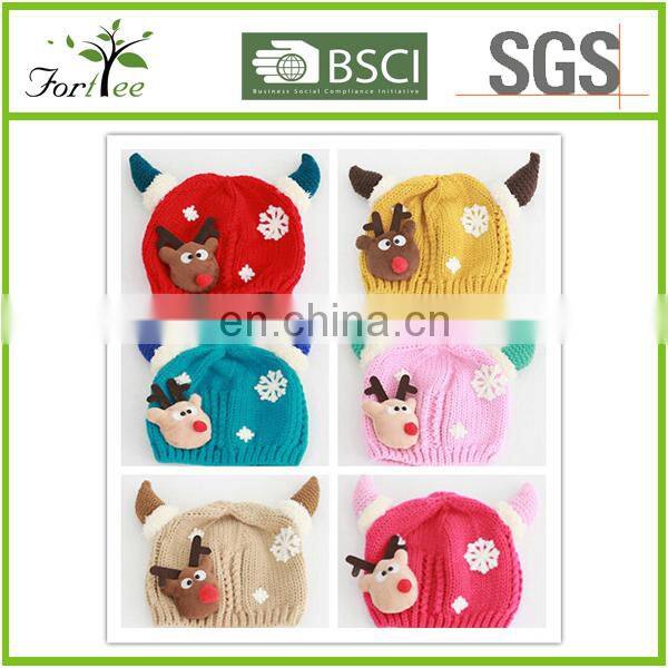 Alibaba fashional 100% acrylic knitted baby christmas hat