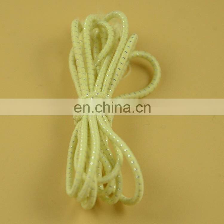 stock 2mm round elastic cord with shiny silver