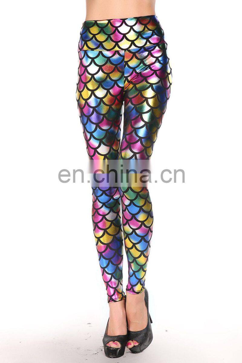 Wholesale rainbow tight leggings fish scale leggings leggings fashion 2014
