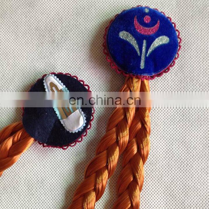 PWS-0450 Girls cosplay wigs braid Frozen anna wigs braid