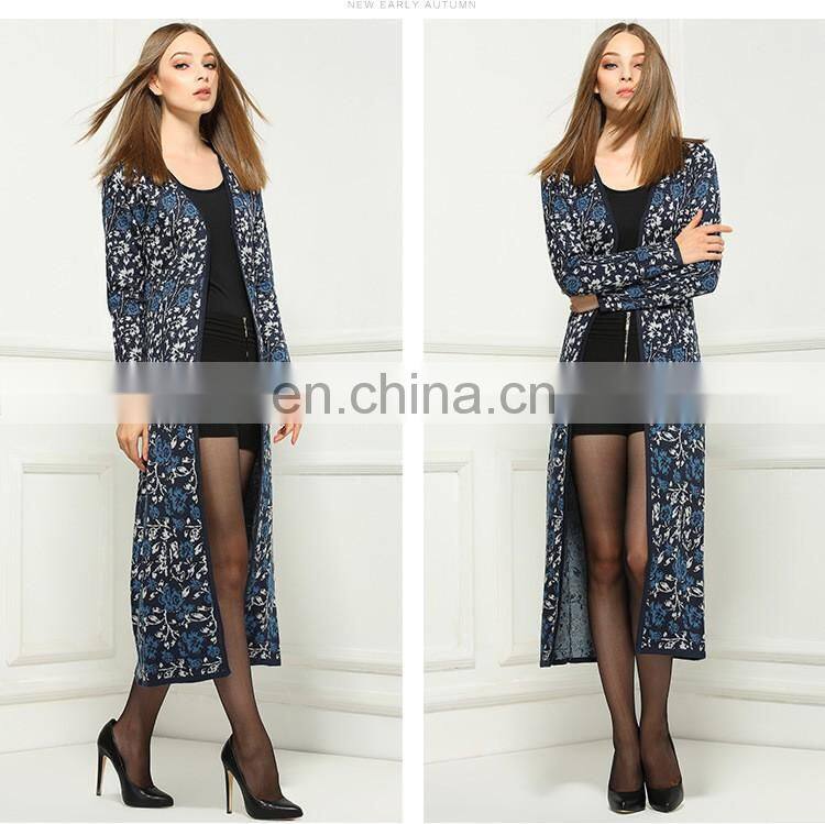 Latest fashion design ladies long sleeve cardigan