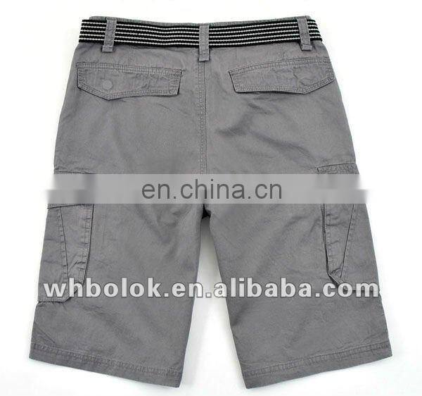 Customized Mens short cargo pants with muli pockets cotton twill pants for men