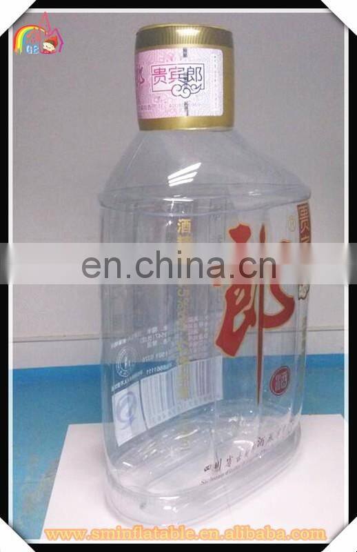 Commercial large inflatable wine bottle model,transparent wine bottle shape character for sale