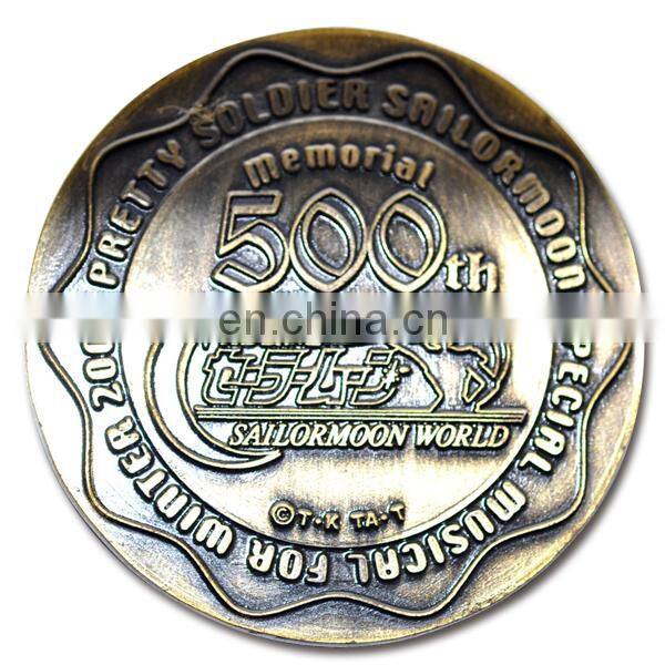 iron stamped souvenir coin with diamond cutting edge