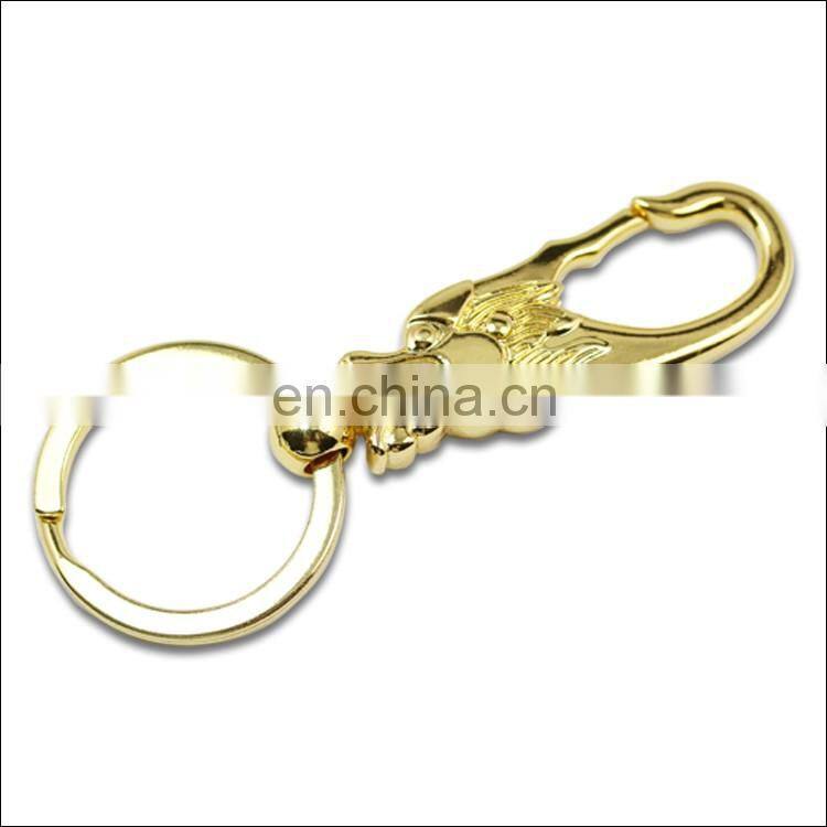 Custom metal keychains dragon head keyring golden keychain wholesale