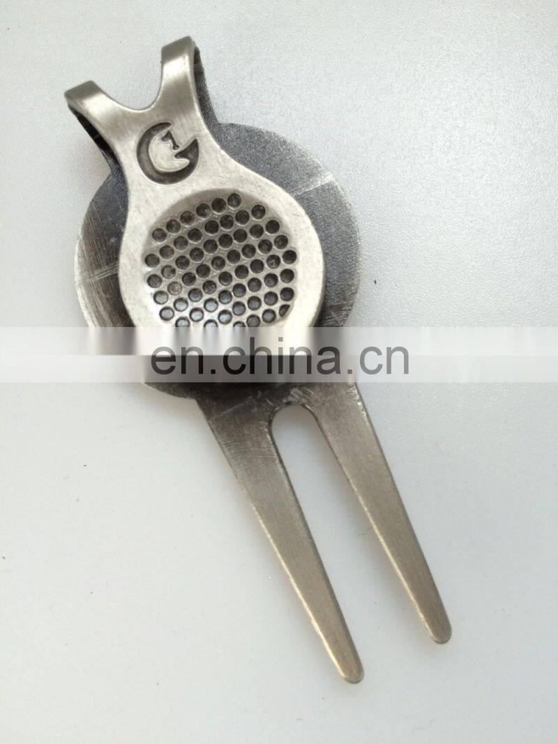 Custome zinc alloy antique silver plating divot tool divot