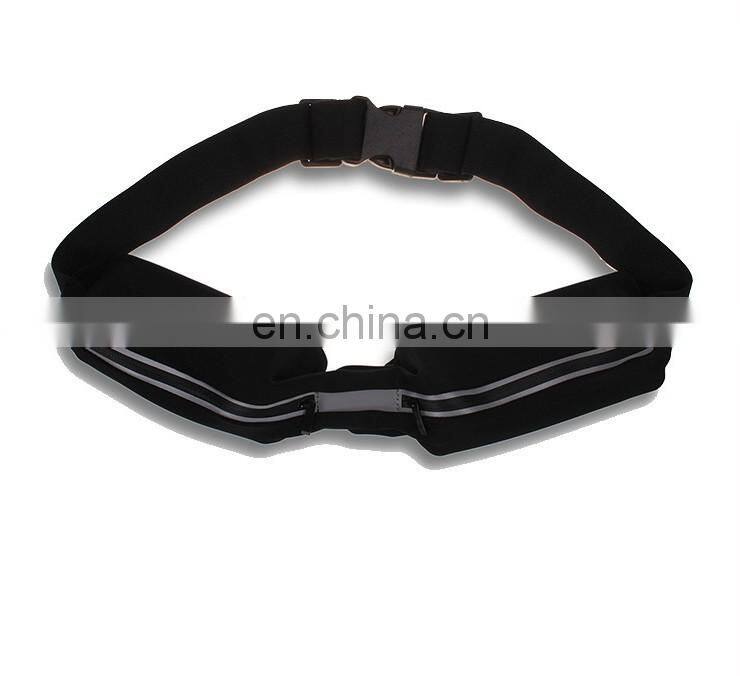 Outdoor Sweatproof Lycra Running Belt Waist Pack With Two Pockets
