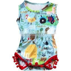 Fashion knitted girls clothing sets boutique kids apparel baby button romper